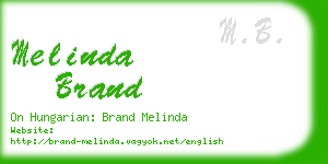 melinda brand business card